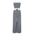 Contrast Color Vest Wide-leg Suit Pants Fashion Casual Two-piece Suit