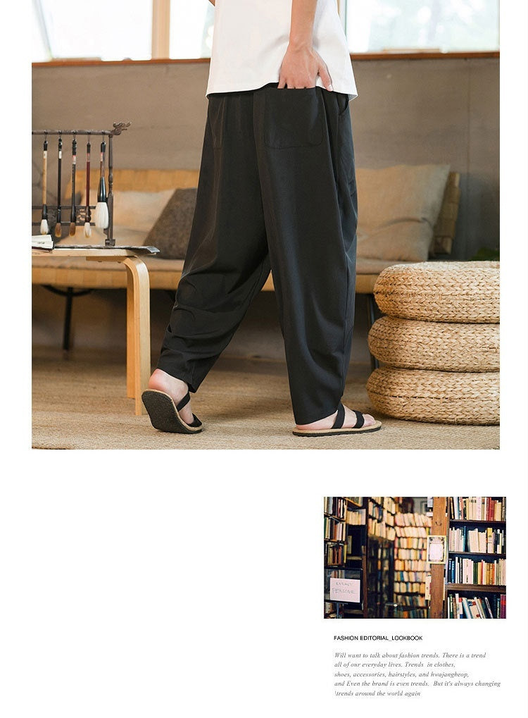 New Chinese Style Yamamoto Yaosi Ice Silk Harem Pants