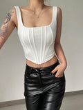 Sizzling Square Collar Low-Cut Vest Top – Sexy Cowgirl Style for the Nightlife