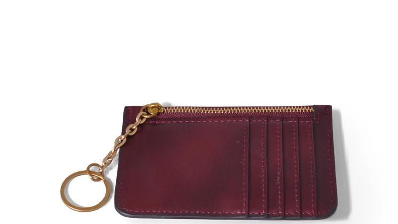 Victoria ID Card Case | Cherry Leather Wallet
