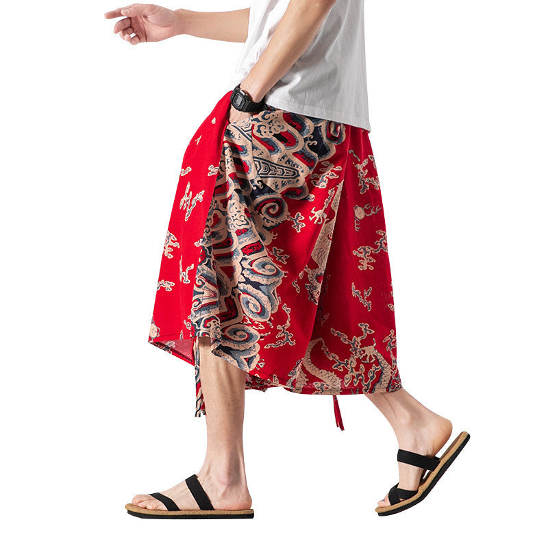 Men's Loose Chinese Style Beach Pants