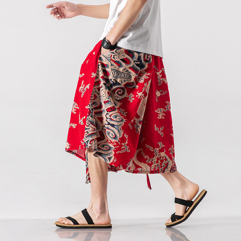 Men's Loose Chinese Style Beach Pants