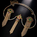 Sexy Tassel Color Crystal Chest Chain Necklace Women Bikini Accessories Sparkling Rhinestone Bra Body Chain Beach Charm Lingerie