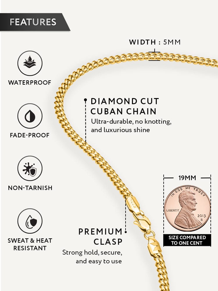 Gold Cuban Link Chain (5mm)