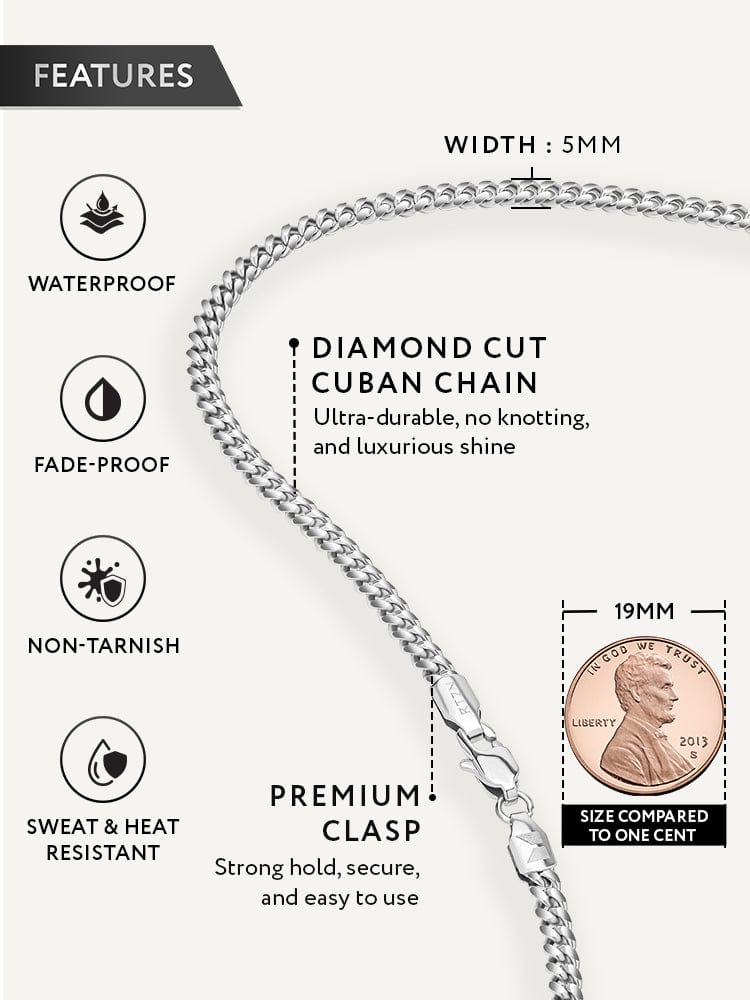 Silver Cuban Link Chain (5mm)