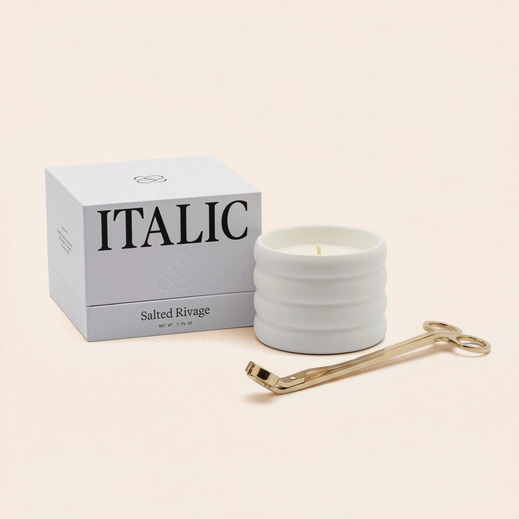 Soy Wax Ceramic Candle & Wick Trimmer Set