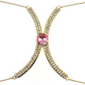 Luxury Rhinestone U-Shape Chest Chain – Shimmering Water Drop Pendant Bikini Bra Body Jewelry for Festivals & Beachwear
