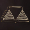 Luxury Rhinestone Grid Body Chain Set – Shimmering Crystal Mesh Bra & Thong Harness Set for Raves, Festivals & Exotic Clubwear