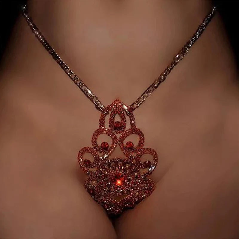 Luxury Rhinestone Lingerie Body Chain Set – Shimmering Crystal Bra & Thong Waist Harness Set for Festivals, Raves & Exotic Clubwear