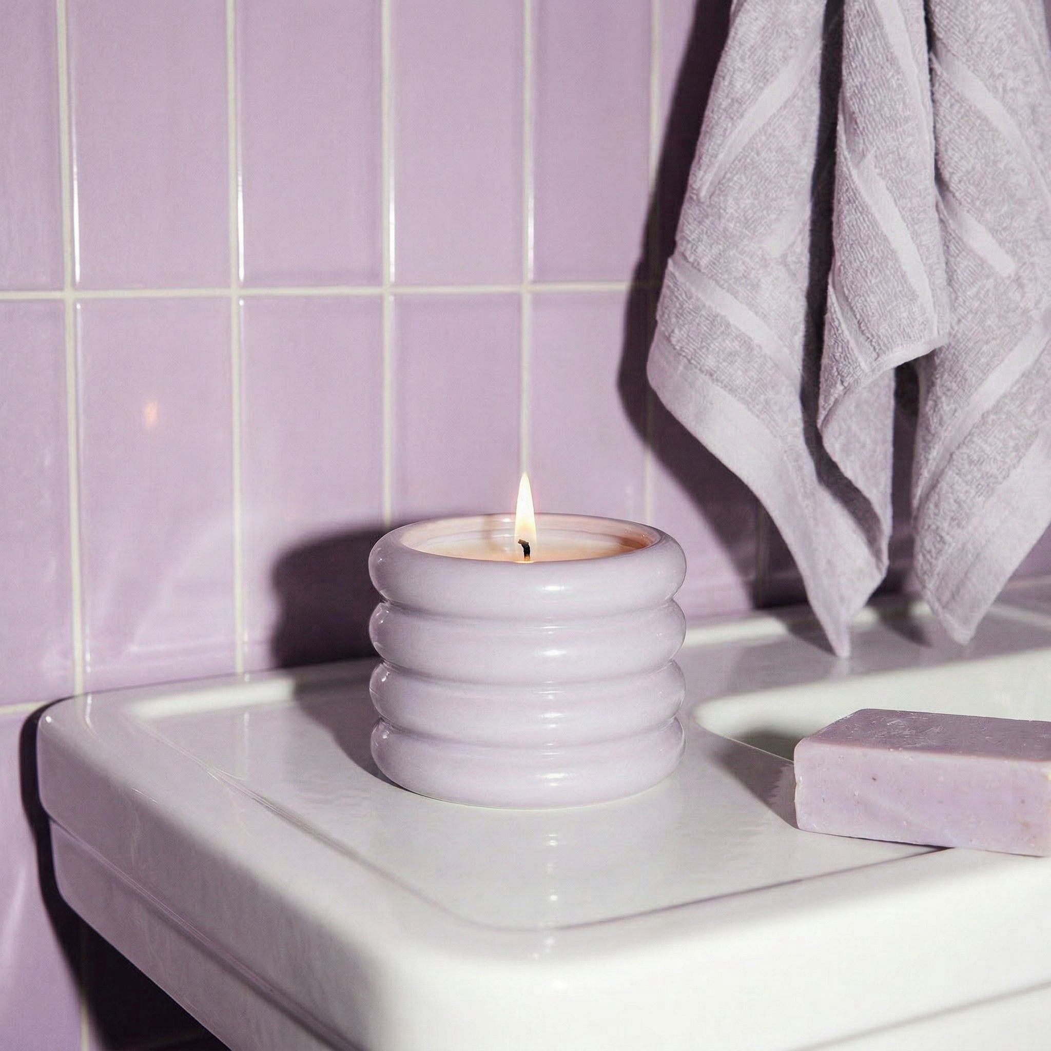 Soy Wax Ceramic Candle & Wick Trimmer Set