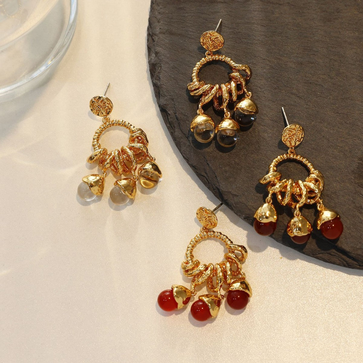 Lucky Tree Fruit Ear Design Retro Affordable Luxury High-grade Fashion Rings