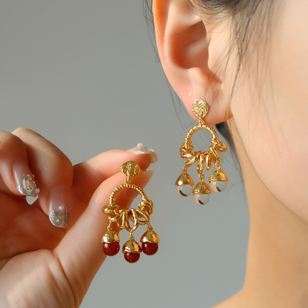 Lucky Tree Fruit Ear Design Retro Affordable Luxury High-grade Fashion Rings