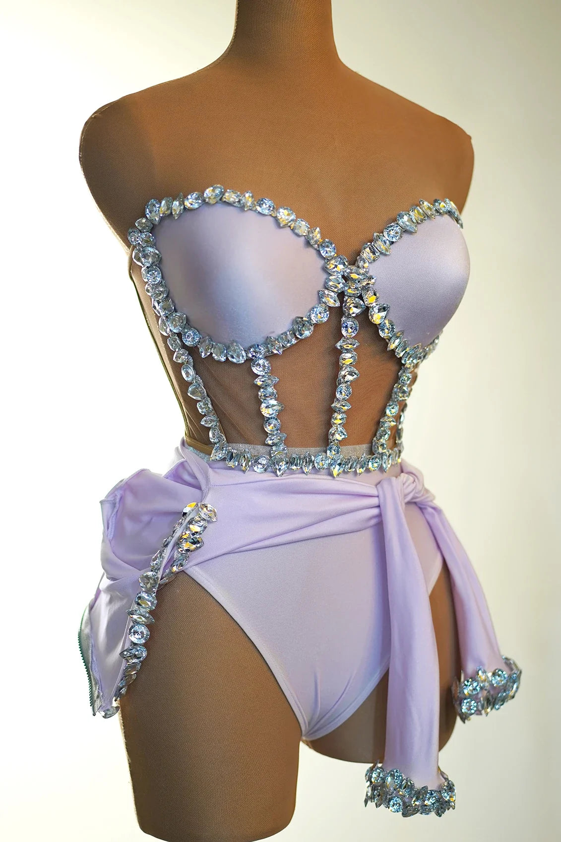 The Stardust Nebula Leotard – Long-Sleeve Rhinestone Stage Bodysuit