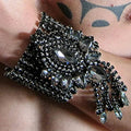 Rhinestone Shoulder Choker Necklace & Bracelet Jewelry Set