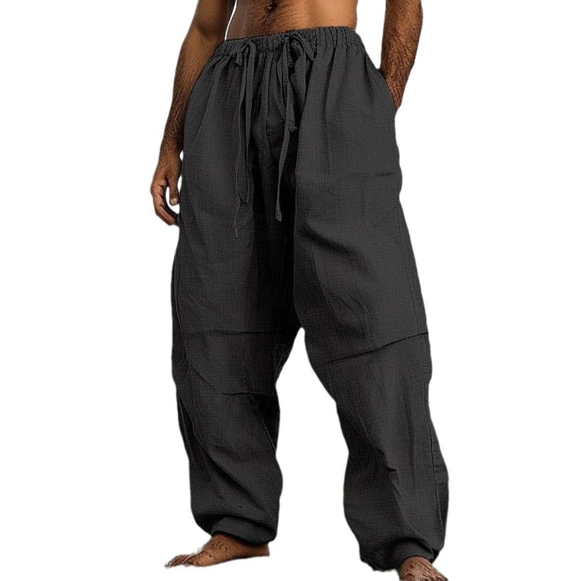 Beach Straight-leg Plain Color Daily Pants