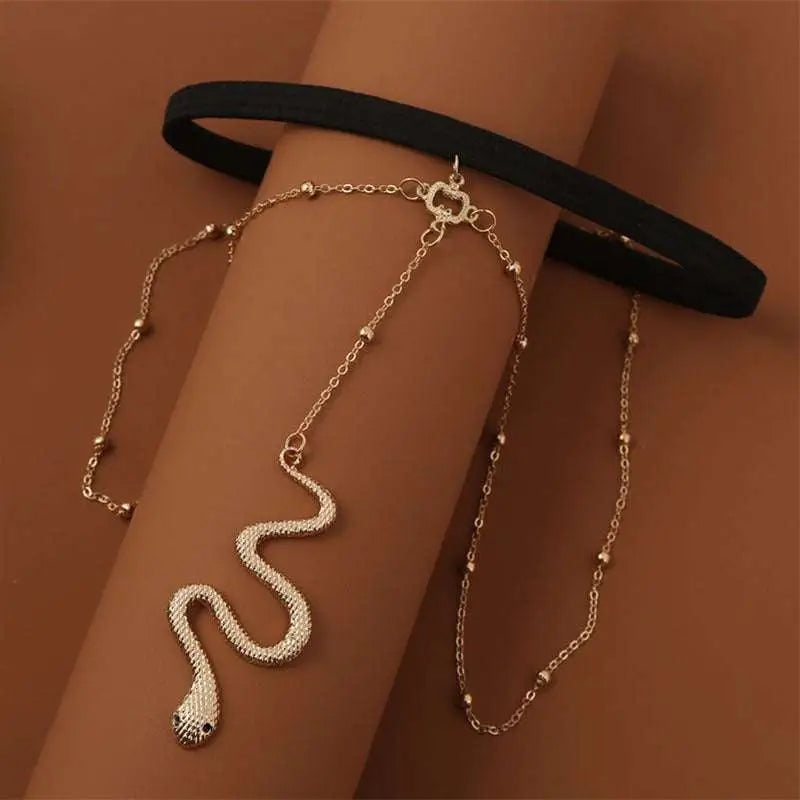 Bohemian Boho Gold Big Snake Leg Chain Jewelry