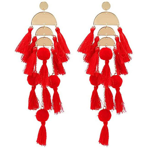 Boho Long Tassel Fringe Earrings