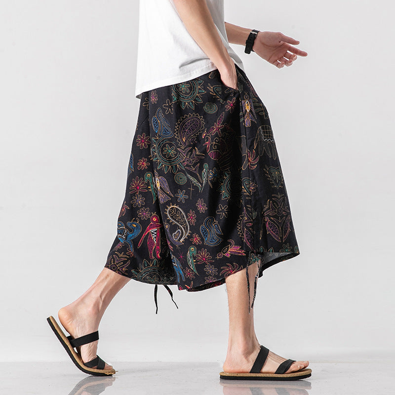 Men's Loose Chinese Style Beach Pants