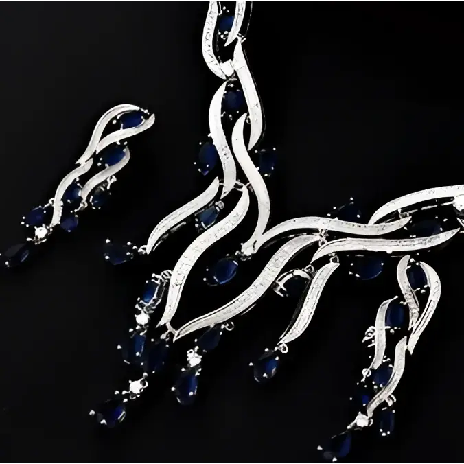 Emerald Green Crystal Jewelry Zircon Jewelry Set