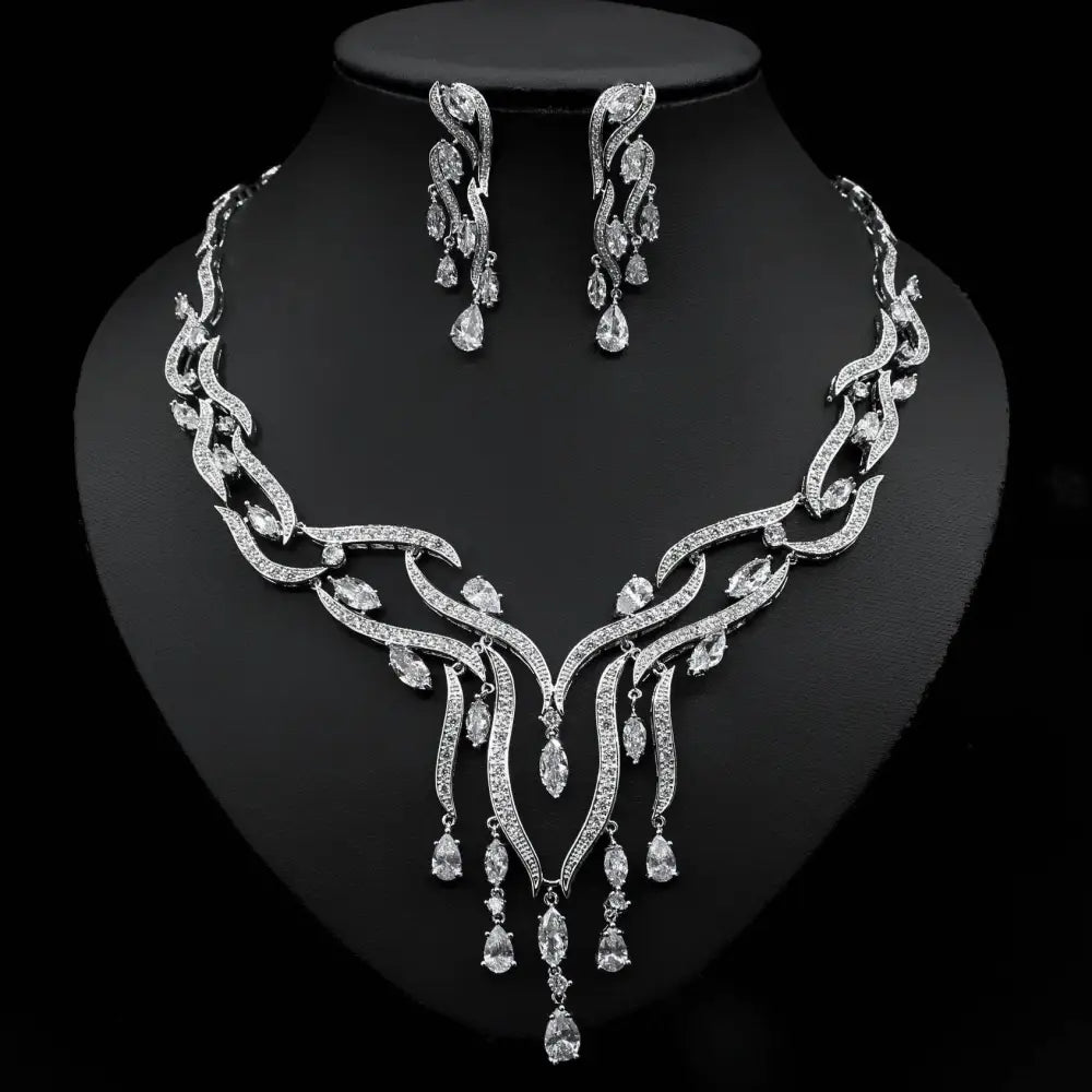 Emerald Green Crystal Jewelry Zircon Jewelry Set