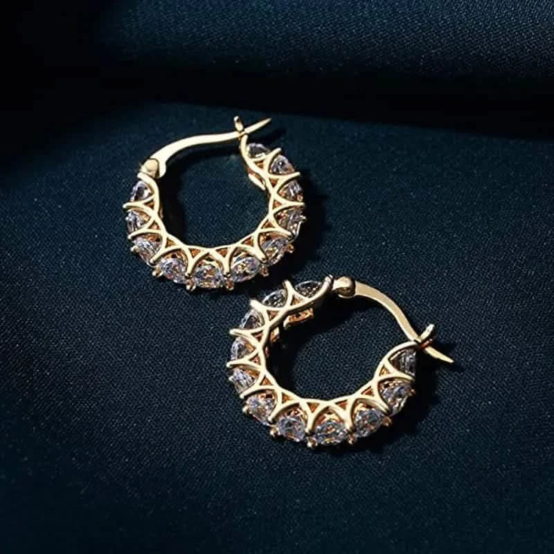 Exquisite Zirconia Hoop Earrings