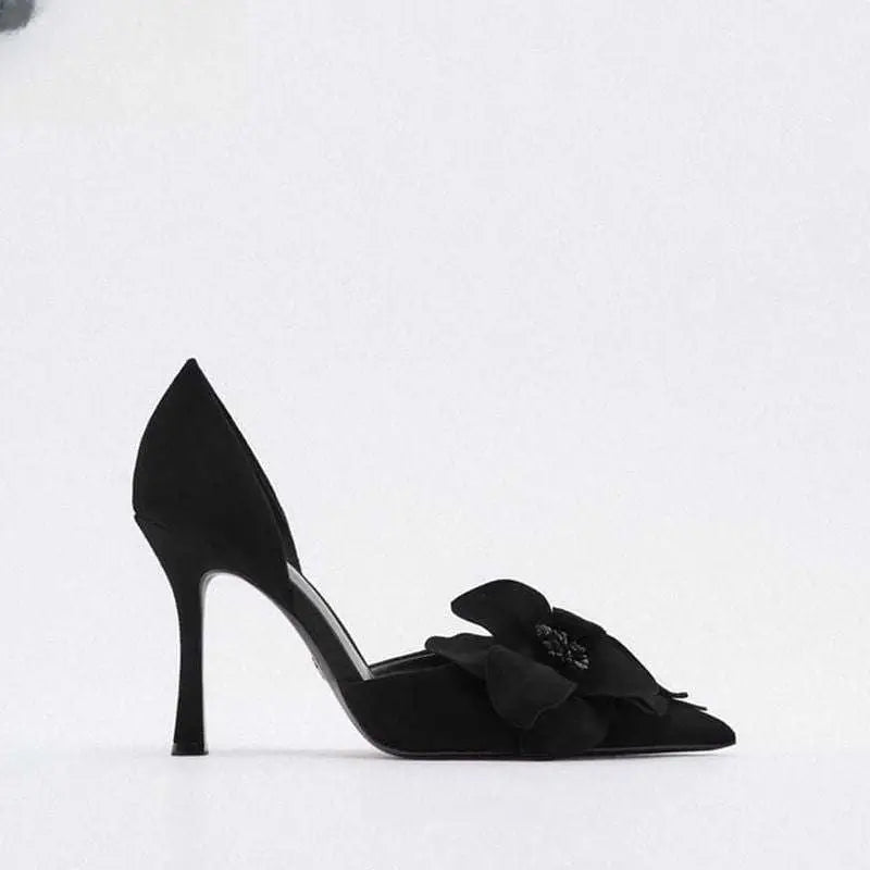 Magenta Flower High Heels Pointed Toe Beautiful Pumps