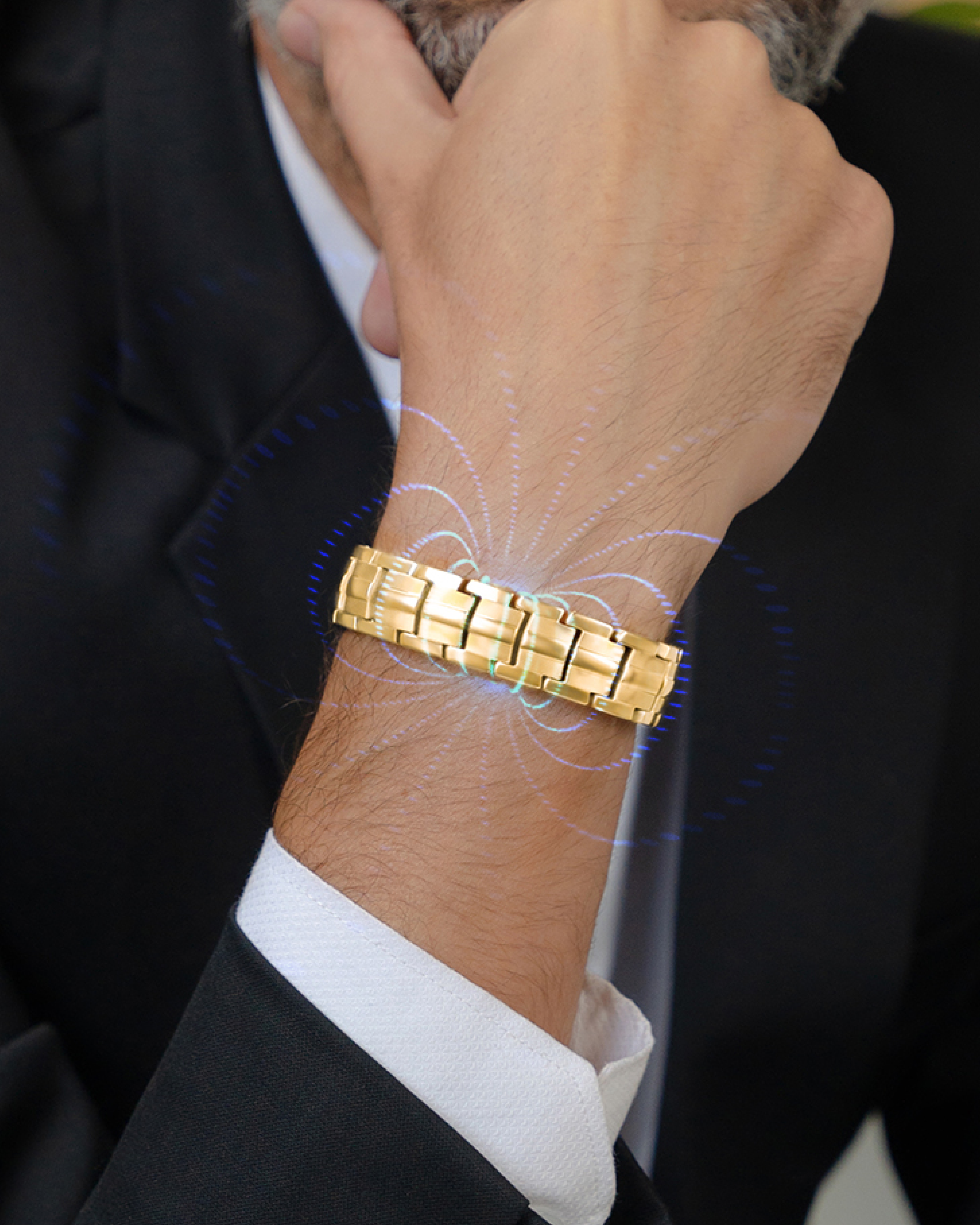 EllipseMAX Magnetic Bracelet for Men (Gold)