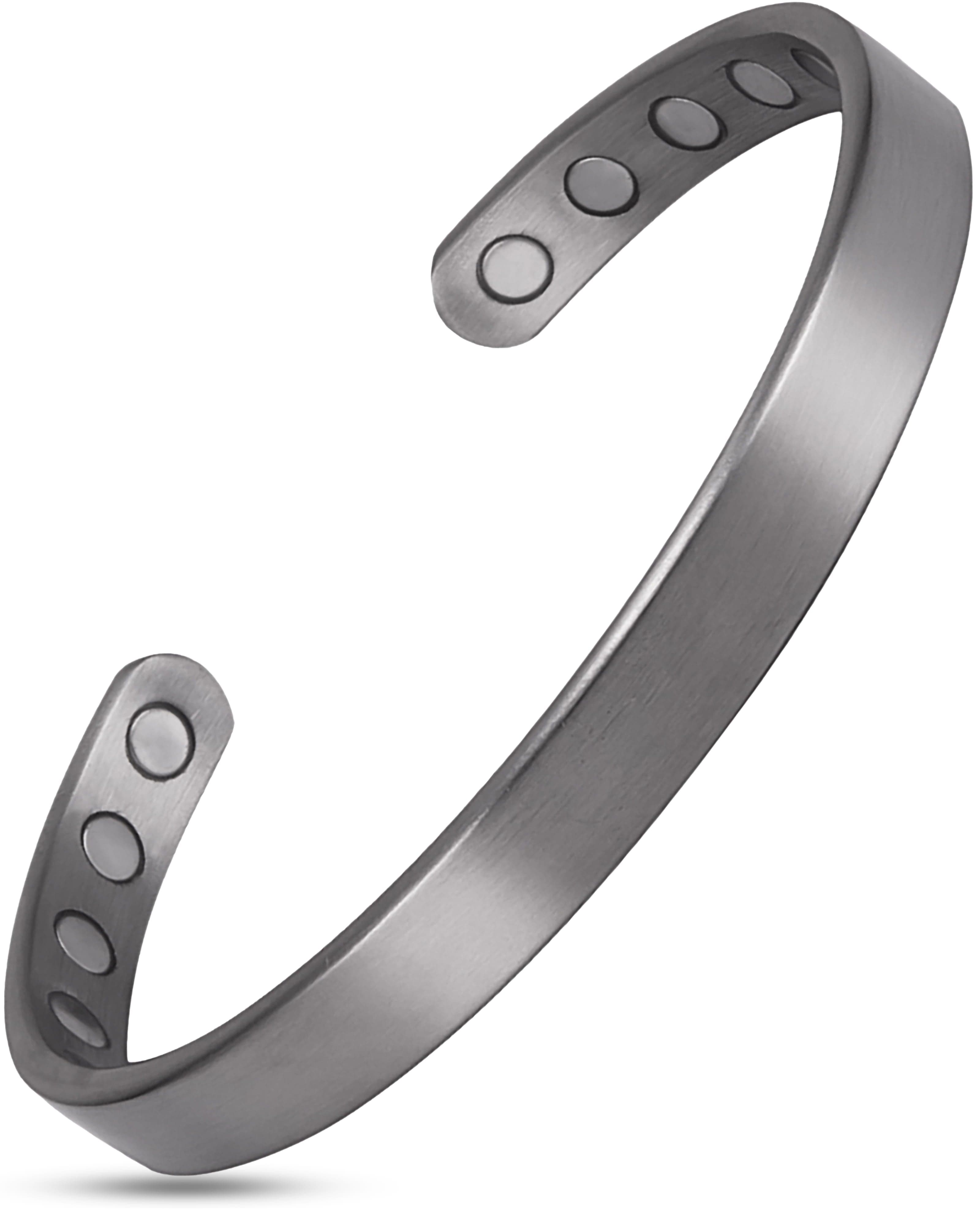Men’s Magnetic Bracelet Cuff (Brushed Silver)