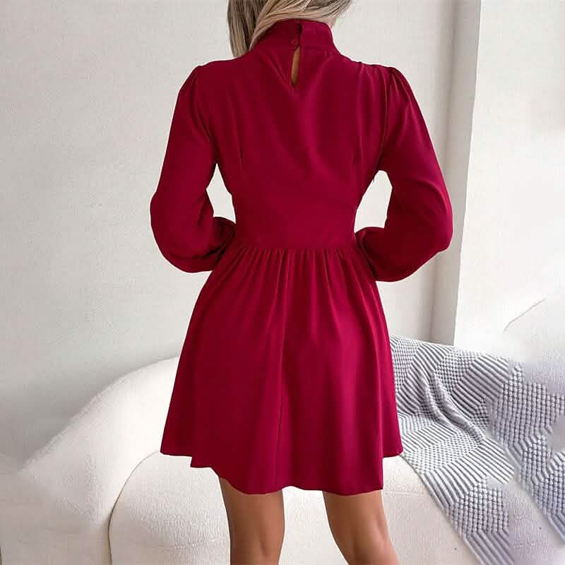 Women's A Line Turtleneck Mini Dress