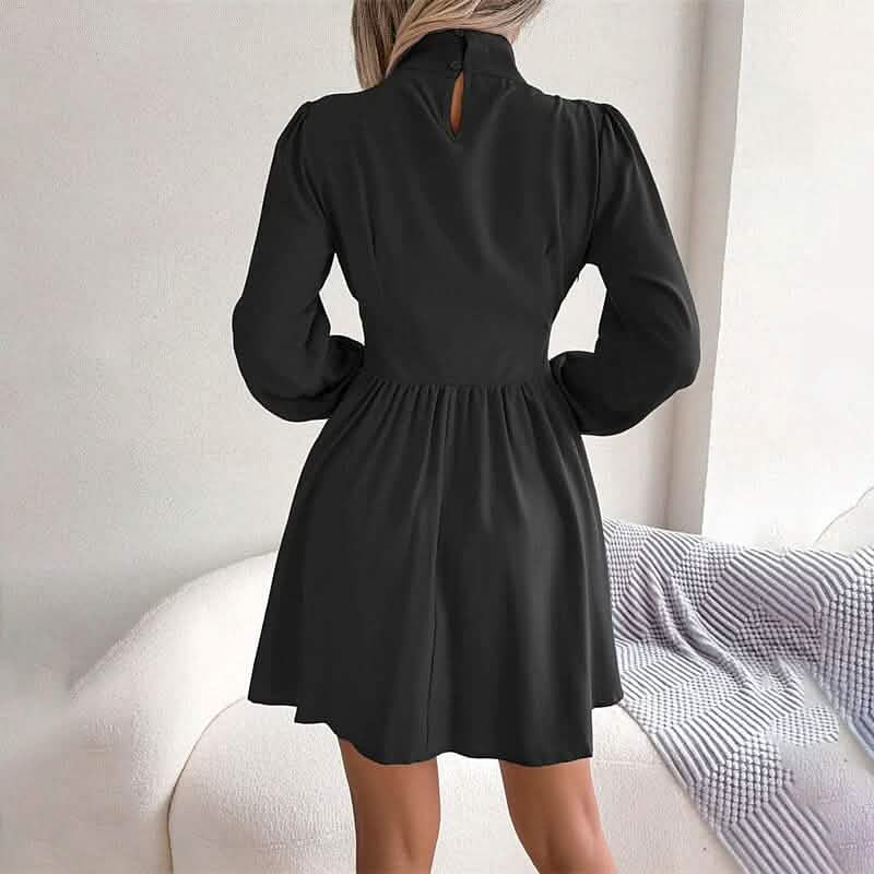 Women's A Line Turtleneck Mini Dress